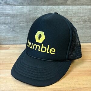 Bumble Hat Cap Snapback Black Trucker Big Logo Adjustable